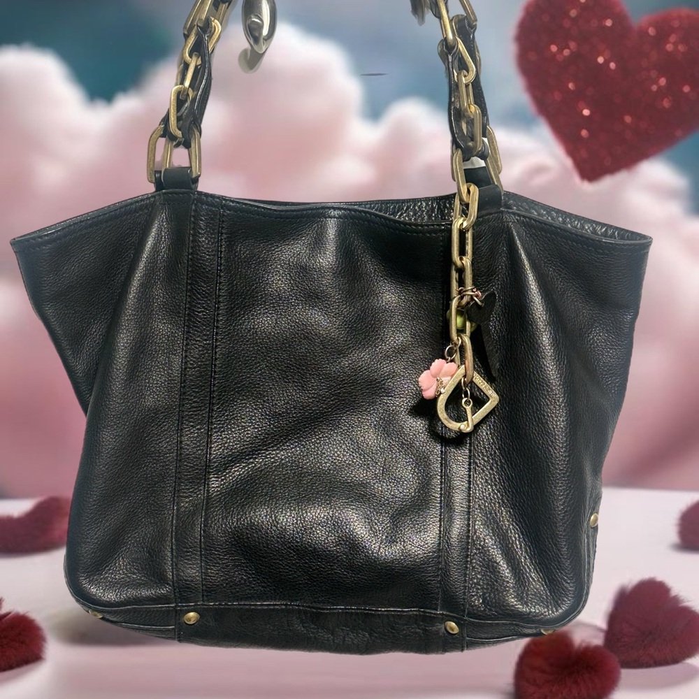 Elegant Black Leather Tote Bag